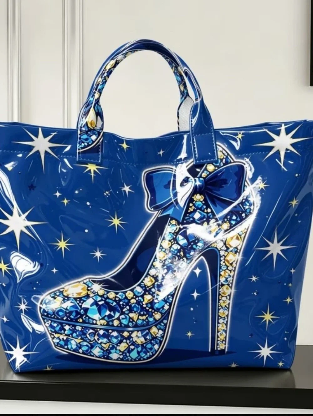 Stylish Fashion High Heel Daily Commute Tote Large PVC Handbag
